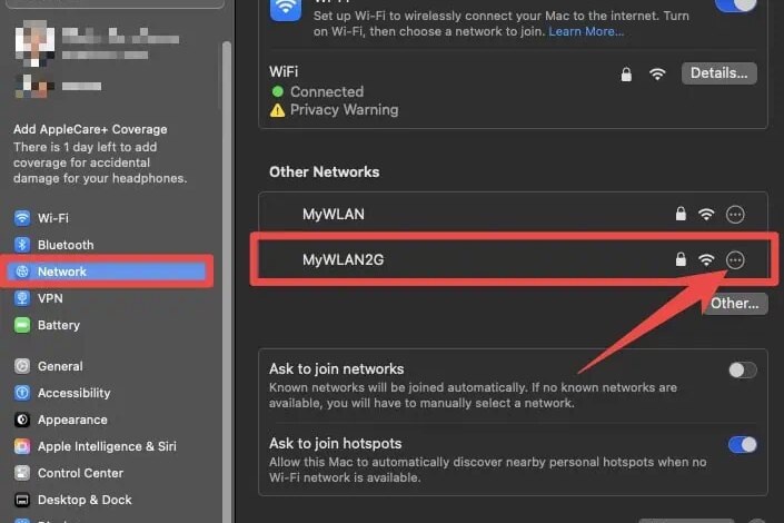 Disable Wi-Fi Private MAC Address on macOS 15 Sequoia
