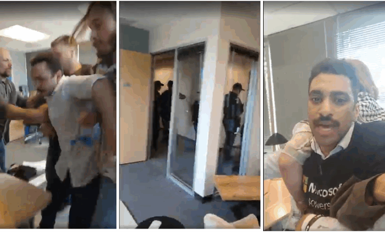 Protesters occupy Microsoft president’s office at Redmond HQ in latest action over Israel contracts Protesters occupy Microsoft president’s office at Redmond HQ in latest action over Israel contracts